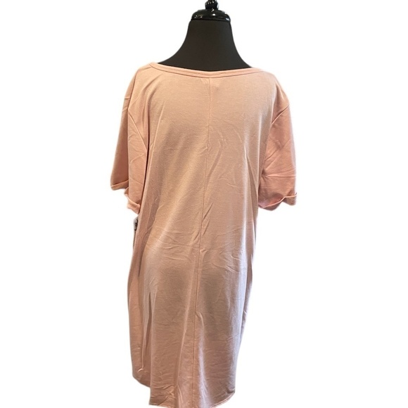 F2F Women's Ripped Cut Out Plain Short Sleeve T shirt dress Pink, Size 2 NWT - Picture 3 of 4